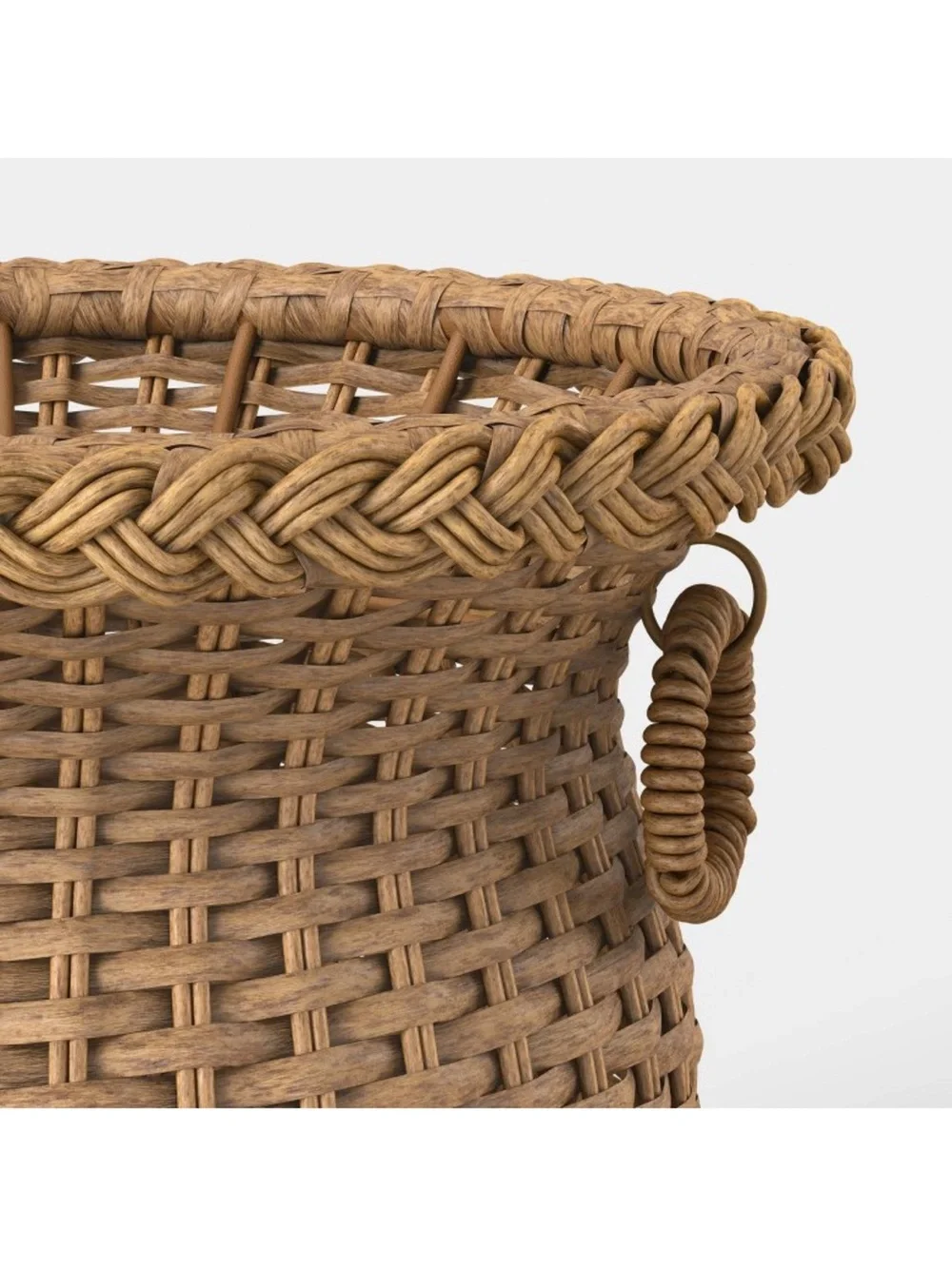 Studio McGee 14” x 16” Resin Wicker Outdoor Planter - Natural Brown
